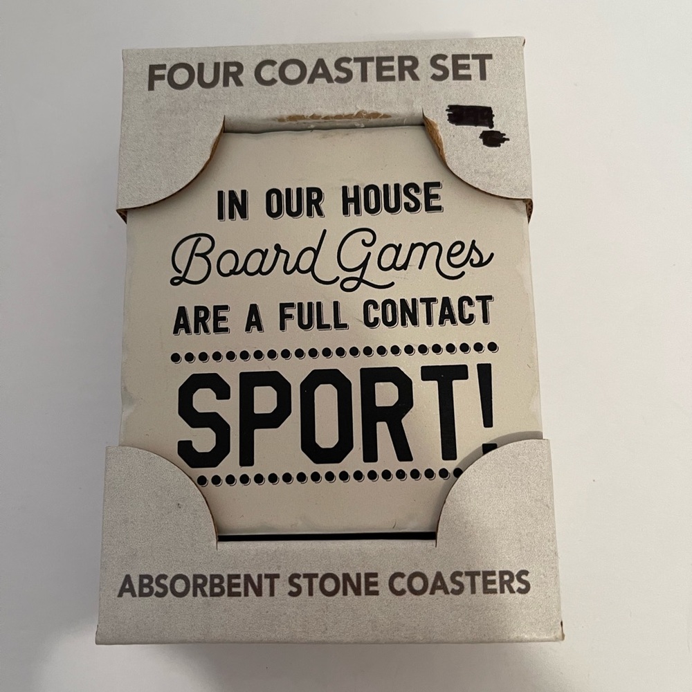 Highland Home Absorbent Stone Coasters Set of 4 Novelty NIB
